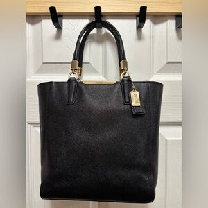 Coach L1320-29001 Madison Black Saffiano Mini Leather North/South City Tote BNOT